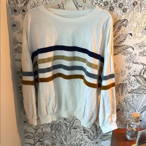 Striped Women's Sweater - White, Blue, Gold
